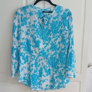 Ralph Lauren Floral Print Silk Blend Blouse